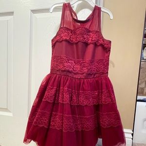 Deep Red Holiday Dress Girls Size 8